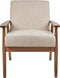 ESRUM - Fauteuil - Beige - Stof/Donker hout