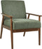 ESRUM - Fauteuil - Groen - Stof/Donker hout