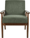 ESRUM - Fauteuil - Groen - Stof/Donker hout