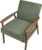 ESRUM - Fauteuil - Groen - Stof/Donker hout