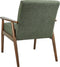 ESRUM - Fauteuil - Groen - Stof/Donker hout