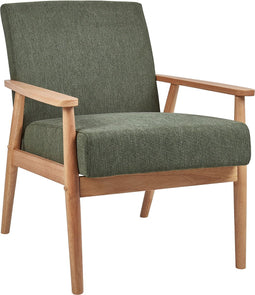 ESRUM - Fauteuil - Groen - Stof/Licht hout