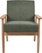 ESRUM - Fauteuil - Groen - Stof/Licht hout