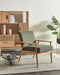 ESRUM - Fauteuil - Groen - Stof/Licht hout