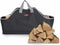 Esschert Design - Haardblokkentas zwart grijs - Haardvuur accessoires - Kunststof - Zwart