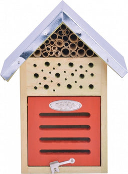 Esschert Design Insectenhotel - rood - hout en RVS - 18 x 15 x 24 cm