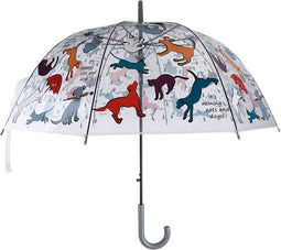 Esschert Design Paraplu transparant It's raining cats & dogs Ø83cm