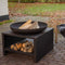 Esschert Design Vuurschaal Staal Ø61 cm -Zwart - Vuurschaal 61 cm - Vuurkorf - Met Houtopslag