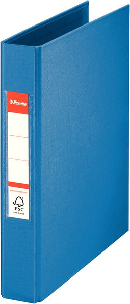 Esselte Duurzame Kartonnen 2-Rings Ringband voor A5 Documenten - 190 A4 Vel - Rugbreedte van 40mm - Blauw