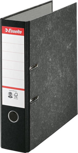 Esselte Gewolkte Kartonnen Ordner Met Etikethouder - 2-Rings - Rugbreedte van 75mm - Capaciteit van 350 A4-Vel - Zwart