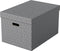 Esselte Home Duurzame Grote Opbergdoos met Deksel, Set van 3 Stuks - 100% Gerecycled Karton en 100% Recyclebaar - Grijs