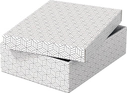 Esselte Home Duurzame Middelgrote Opberg- en Geschenkdoos met Deksel - Set van 3 Stuks - Geschenkverpakking - 100% Gerecycled Karton en 100% Recyclebaar - Wit