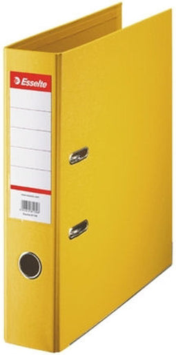 Esselte No.1 Kunststof A4 Ordner met Etikethouder - 2-Rings - Rugbreedte Van 75mm - Capaciteit van 500 Vel - Geel