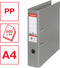 Esselte No.1 Kunststof A4 Ordner met Etikethouder - 2-Rings - Rugbreedte Van 75mm - Capaciteit van 500 Vel - Grijs