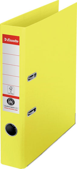 Esselte No. 1 Ordner A4 - Rugbreedte van 50mm - 100% Gerecycled Karton - Geel