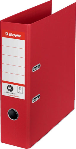 Esselte No. 1 Ordner - Rugbreedte van 75mm - 100% Gerecycled Karton - Rood