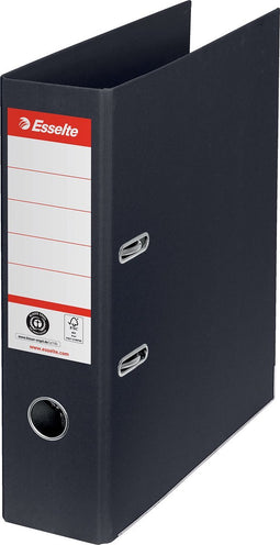 Esselte No. 1 Ordner - Rugbreedte van 75mm - 100% Gerecycled Karton - Zwart