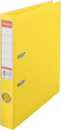 Esselte No.1 VIVIDA Kunststof A4 Ordner met Etikethouder - Voor 350 Vel - Rugbreedte van 50mm - Geel