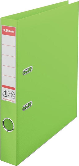 Esselte No.1 VIVIDA Kunststof A4 Ordner met Etikethouder - Voor 350 Vel - Rugbreedte van 50mm - Groen