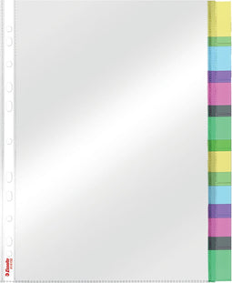 Esselte Premium A4 Index Showtas - Gemaakt Van Kunststof met 8 Tabs - 80 Micron - Transparant