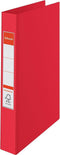 Esselte Vivida 4-Rings Ringband voor 190 A4 Vel - Rugbreedte van 42mm - Rood