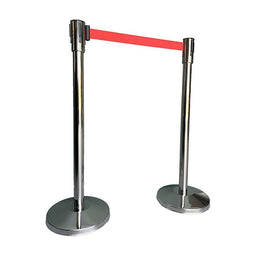 Essentials Afzetpaal 2 stuks - Afsluitlengte 180 cm - voet - 32cm - paal - 5cm - hoogte 99 cm -8kg