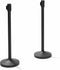 Essentials Afzetpaal zwart met zwarte band - 2 stuks - Afsluitlengte 180 cm - voet - 32cm - paal - 5cm - hoogte 99 cm - 8 kg