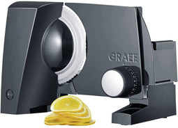 GRAEF Sliced Kitchen SKS100 - Snijmachine - Gegolfd mes 17 cm - Zwart/Zilverkleurig