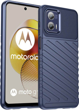 iMoshion Hoesje Geschikt voor Motorola Moto G73 Hoesje Siliconen - iMoshion Thunder Backcover - Donkerblauw