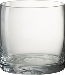 J-Line vaas Cilinder Vola - glas - transparant - small - Ø 15 cm