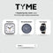 Tyme Wandklok - 30cm - Analoog - Stil Uurwerk - Grijs Wit