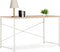 vidaXL - Computerbureau - 120x60x70 - cm - wit - en - eikenkleurig