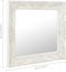 vidaXL - Wandspiegel - barok - stijl - 60x60 - cm - wit