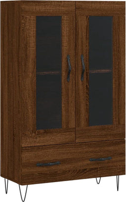 vidaXL - Hoge - kast - 69,5x31x115 - cm - bewerkt - hout - bruin - eikenkleur