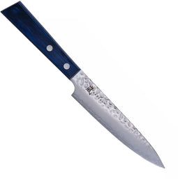 Yaxell BLUE BREEZE - Universeelmes 12 cm - MOVAX staal 3-laags - Blauw pakkahout