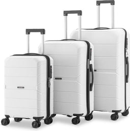 SKYCASES Urban Adventurer - Kofferset - 3-delig - Cijferslot - 232L - Lichtgewicht - Wit