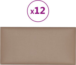 vidaXL - Wandpanelen - 12 - st - 2,16 - m² - 60 - x - 30 - cm - kunstleer - cappuccinokleur