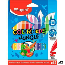 Maped COLOR´PEPS JUNGLE - Set Viltstiften - Wasbaar - Multicolour (12 stuks)