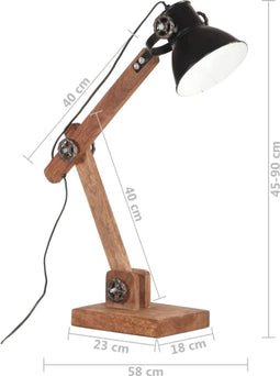 vidaXL Bureaulamp industrieel rond E27 58x18x90 cm zwart