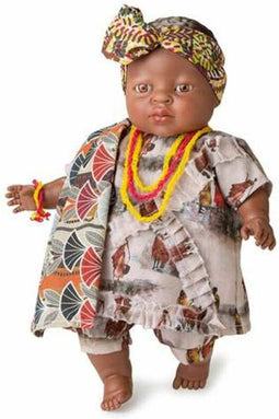 Berjuan Friends of The World babypop 38 cm in oranje kleding
