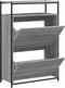 Schoenenkast 75x34x112 cm bewerkt hout grijs sonoma eikenkleur