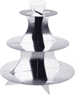 Etagère Karton Zilver, 3-laags