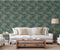 DUTCH WALLCOVERINGS Behang Tropical donkerblauw en goudkleurig