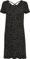 ONLBERA BACK LACE UP - Jurk - Korte mouwen - Loose fit - Lace-up detail op de rug - Stretchy stof - Lengte 88 cm