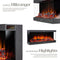 tectake® Luciano - Elektrische Wandhaard - 900W & 1800W - Afstandsbediening & App - 3D Vlammen - Zwart