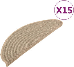 vidaXL - Trapmatten - zelfklevend - 15 - st - 65x21x4 - cm - donkerbeige