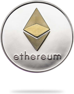 Ethereum munt goudzilver - cryptotoken - fysieke munt