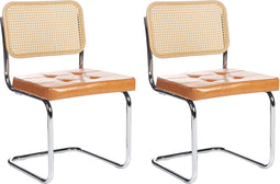 ETHETE - Eetkamerstoel set van 2 - Bruin - Kunstleer