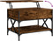 vidaXL - Salontafel - 70x50x50 - cm - bewerkt - hout - en - metaal - gerookt - eiken