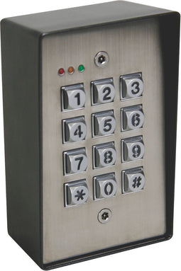 EtiamPro Codeklavier, met verlichte metalen toetsen, weerbestendig, dubbele relaisuitgangen, vandaalbestendig ontwerp, voor buiten, geschikt voor inbouw in muur of paaltje, antraciet